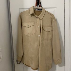 Suede Oversized Overshirt